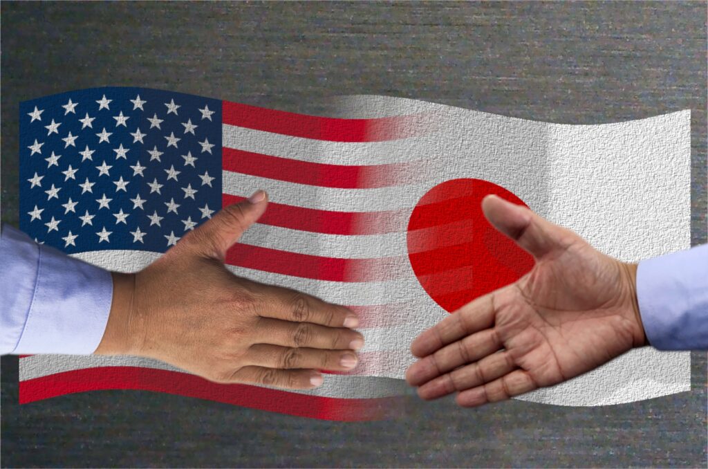 日米の首脳会談を撮影した写真