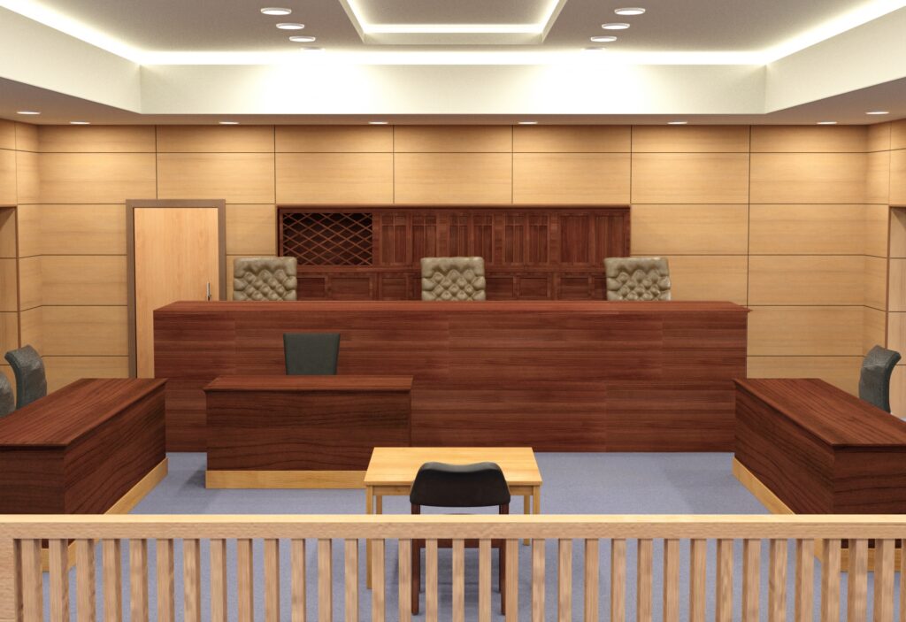 裁判所の法廷をイメージした写真