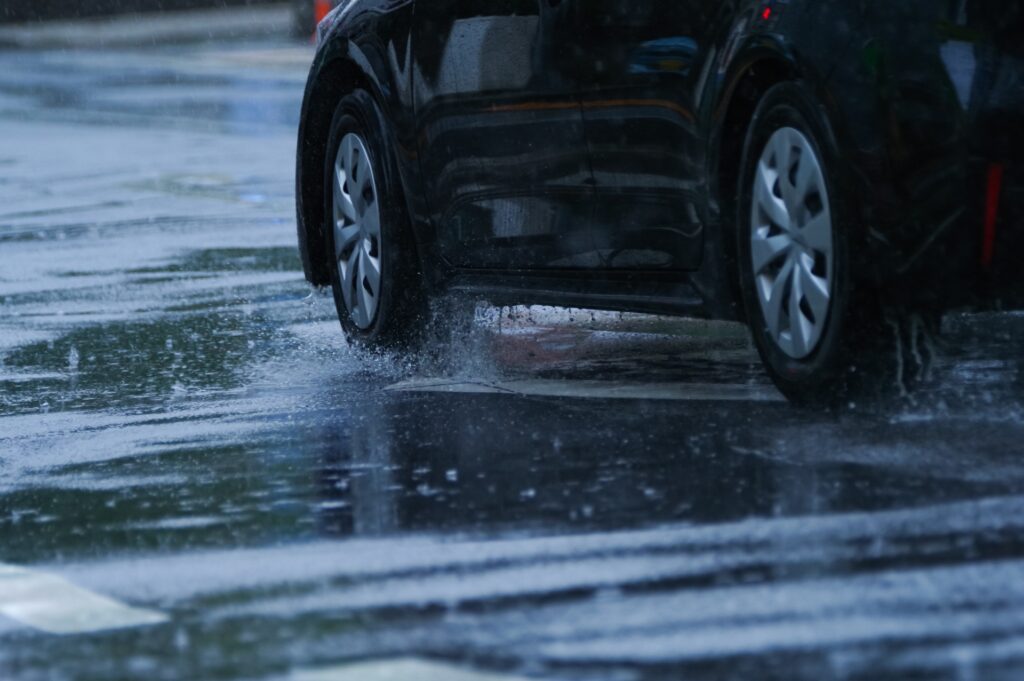 大雨が降っている地域の写真