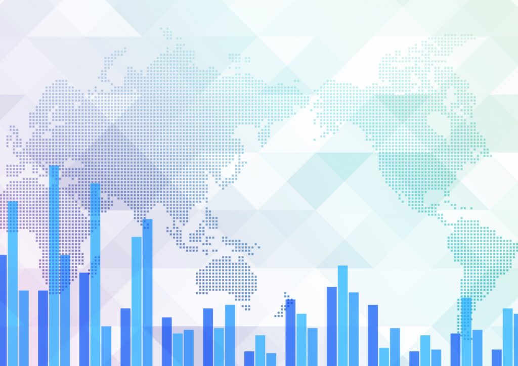 国際収支の折れ線グラフをイメージした写真