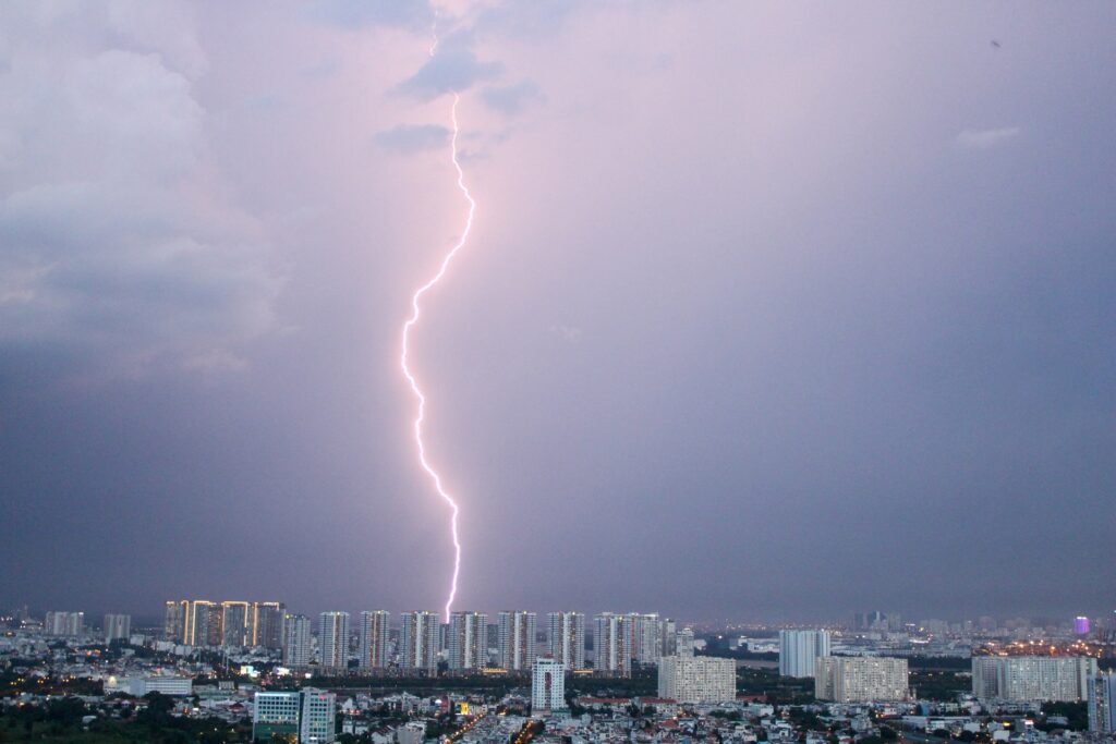 稲妻を撮影した写真