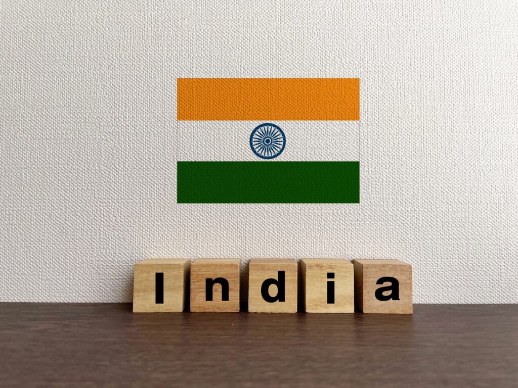 インドの国旗を撮影した写真