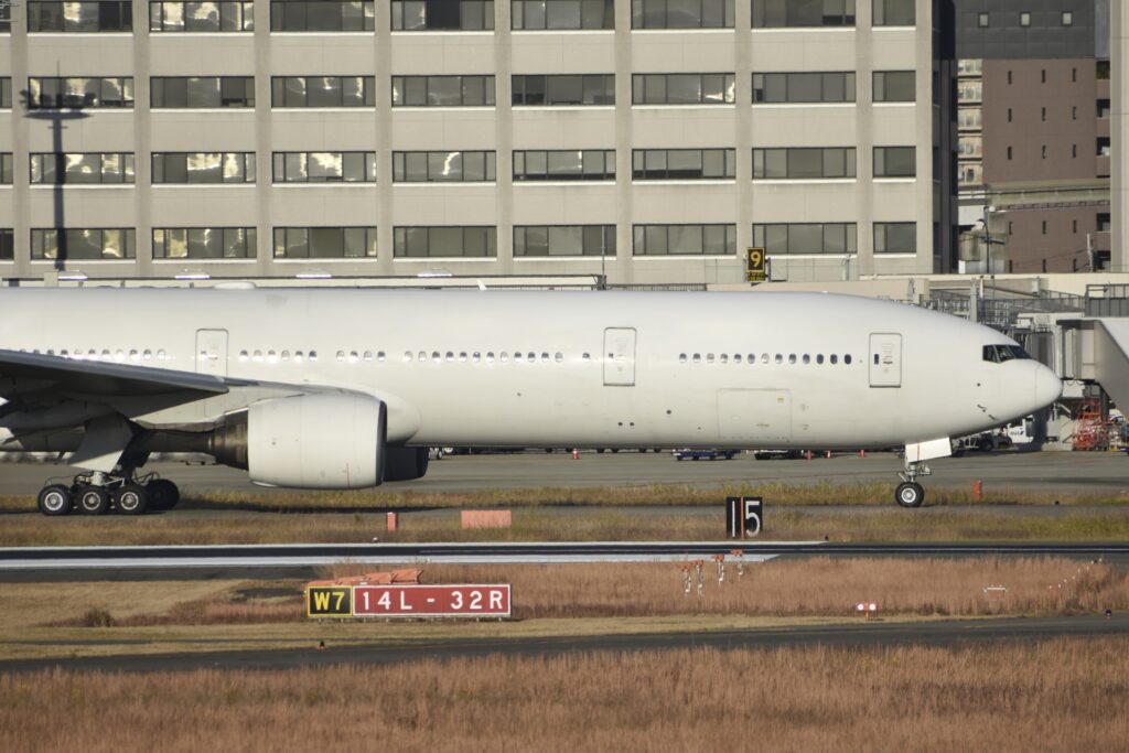 ボーイングの飛行機を撮影した写真