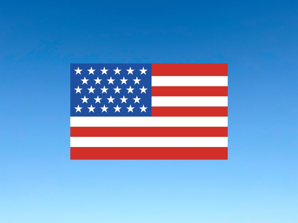 アメリカ国旗を撮影した写真