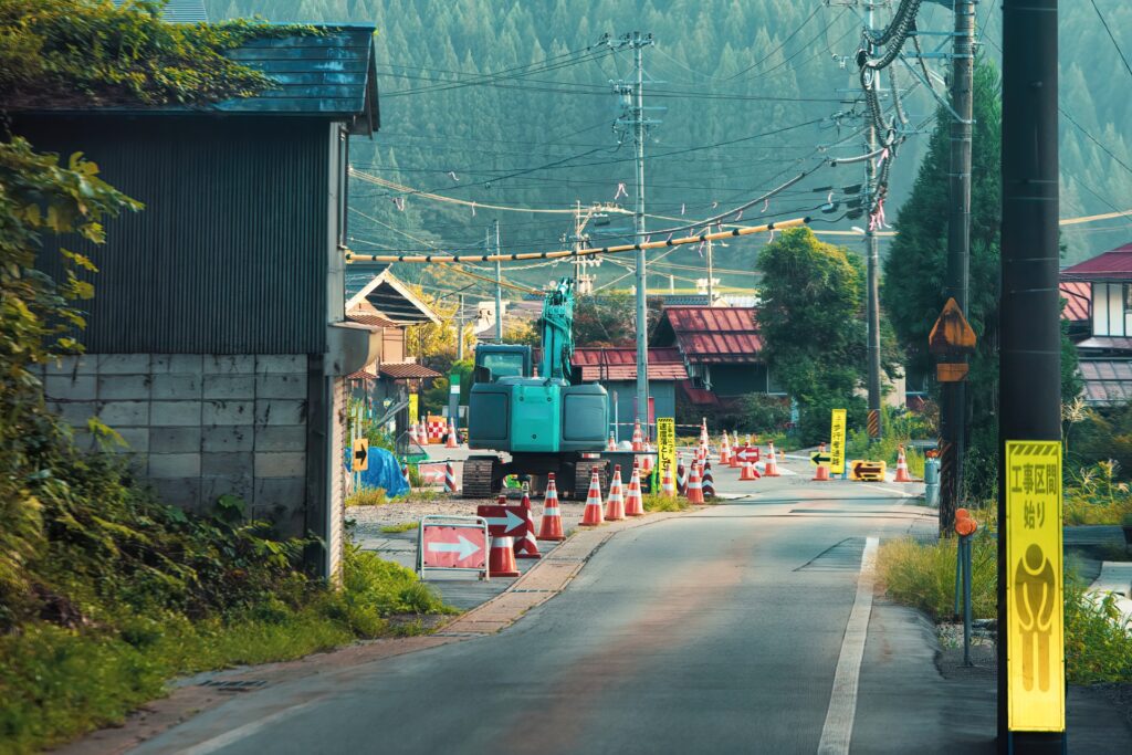 道路陥没をイメージした画像