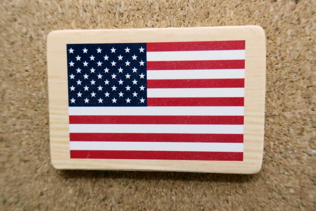 アメリカの国旗を撮影した写真