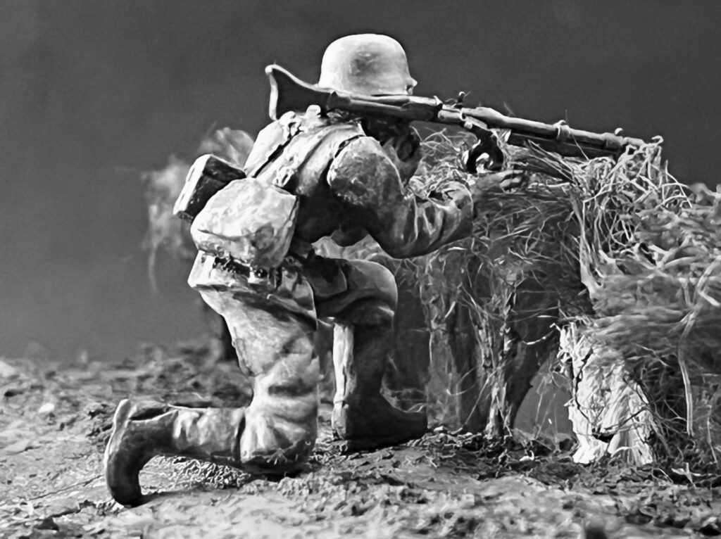 紛争地域で戦闘に参加する兵士をイメージした写真