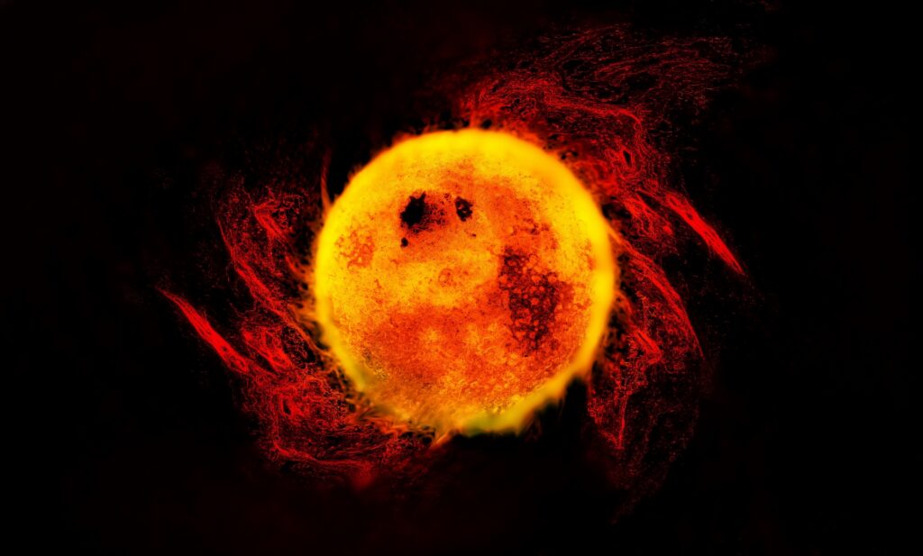 太陽フレアをイメージした写真