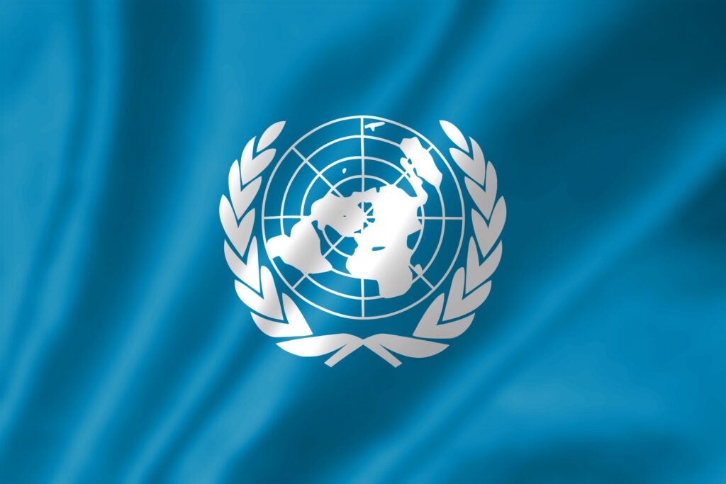 国際連合の国旗を撮影した写真
