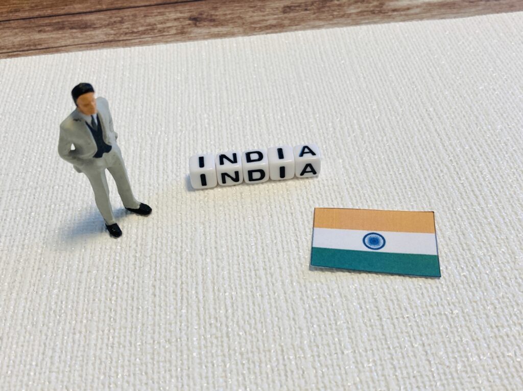 インドの国旗を撮影した写真