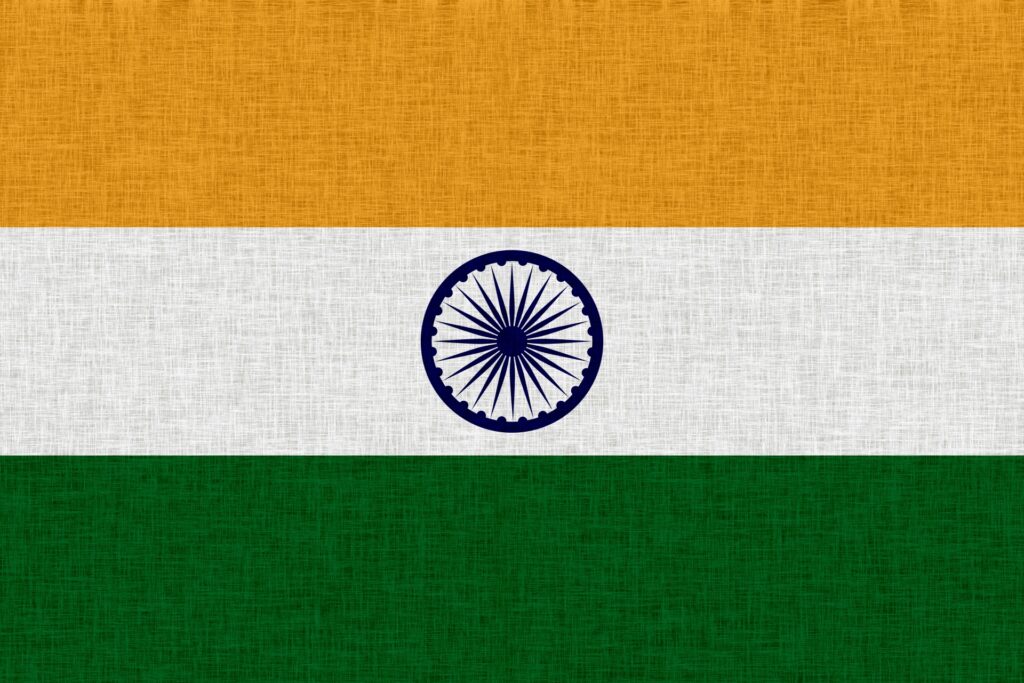 インドの国旗を撮影した写真