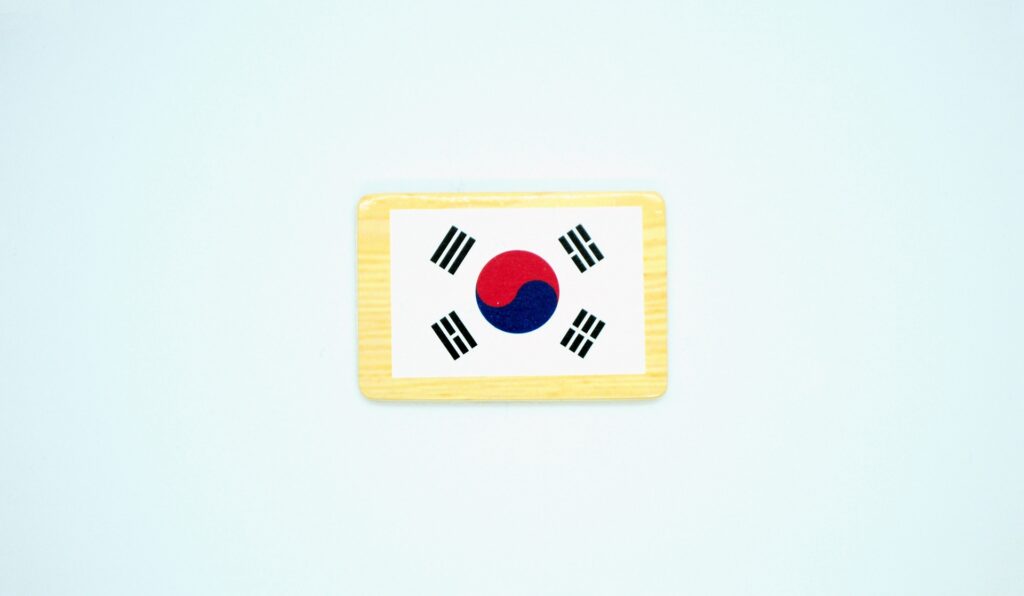 韓国の国旗を撮影した写真