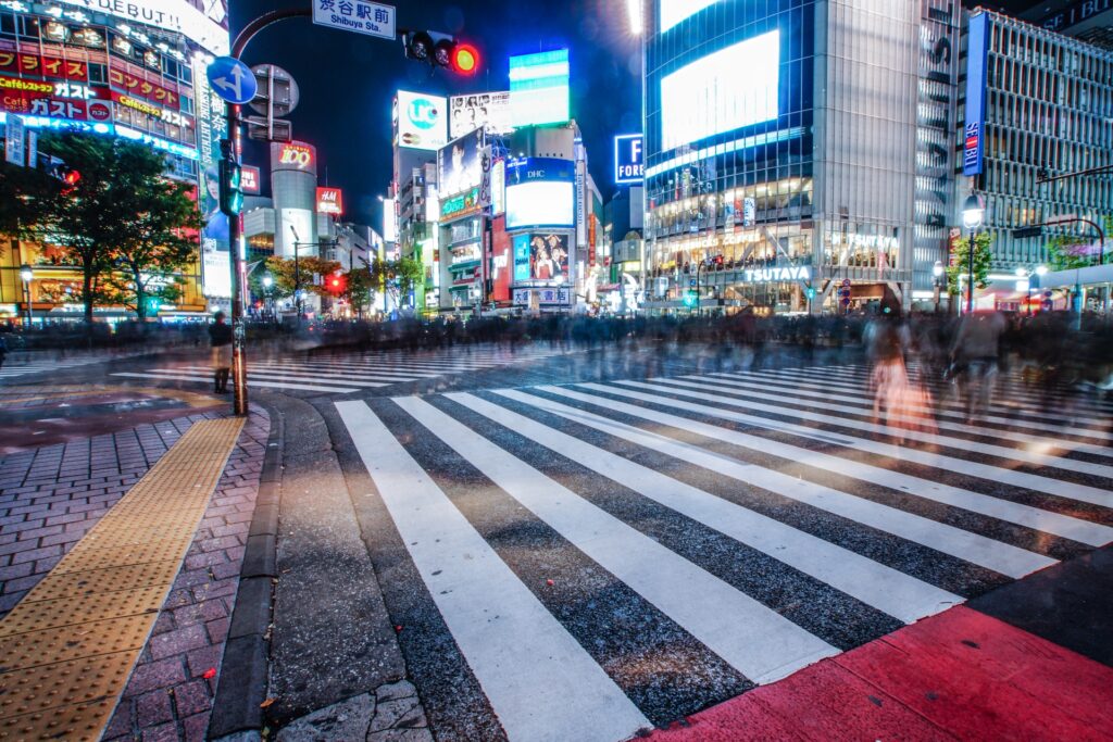 渋谷スクランブル交差点を撮影した写真