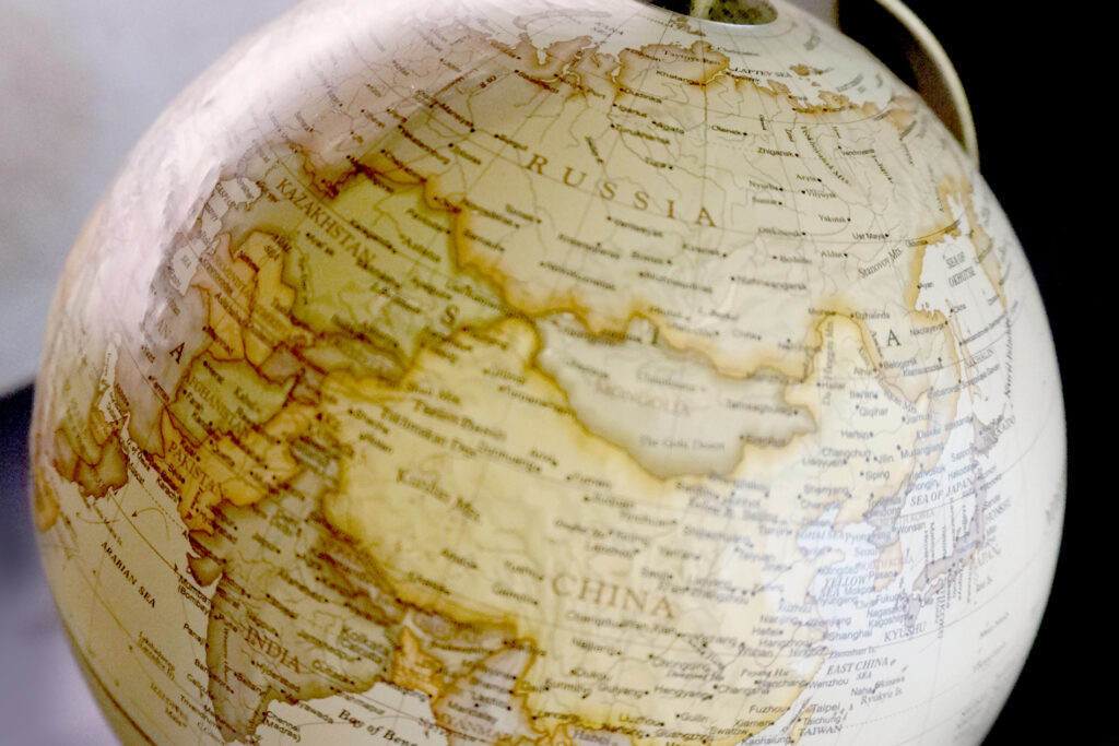 世界地図を撮影した画像