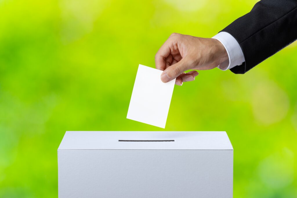 選挙に投票している人をイメージした画像