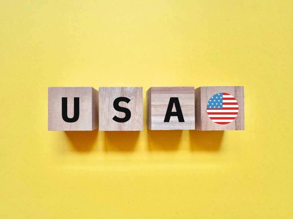 アメリカの国旗を撮影した画像