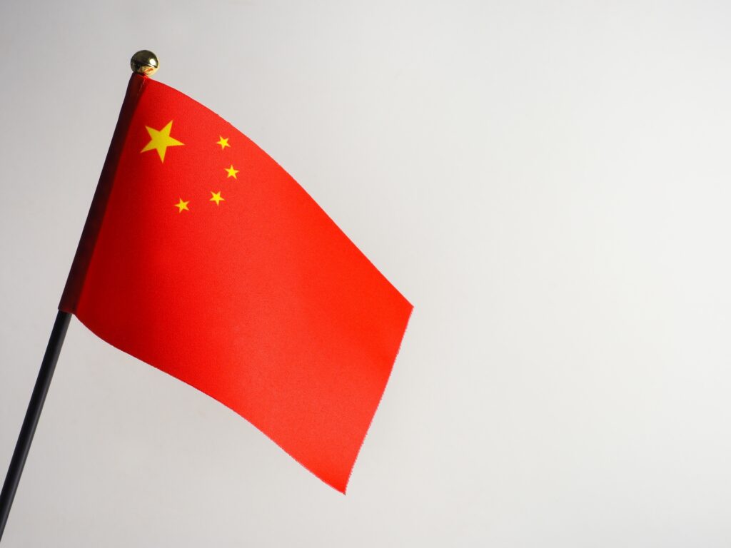 中国の国旗を撮影した画像