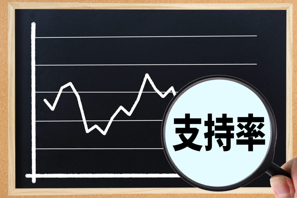 自由民主党の支持率をチェックしている人