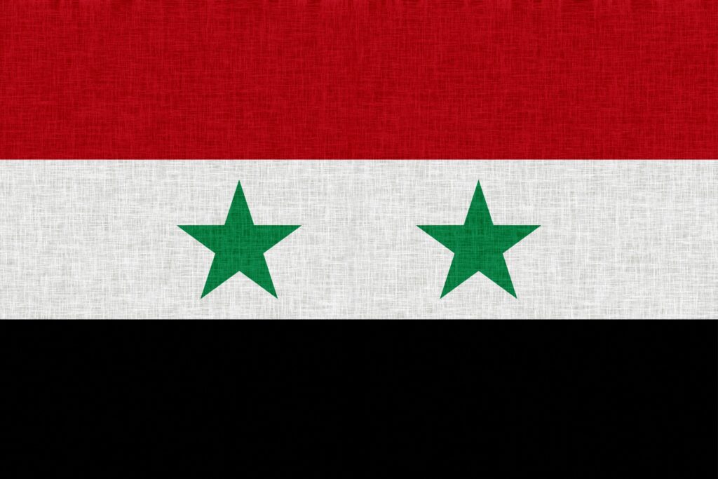 シリアの国旗を撮影した画像