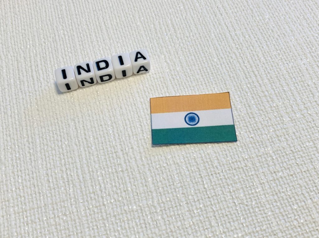 インドの国旗を撮影した画像