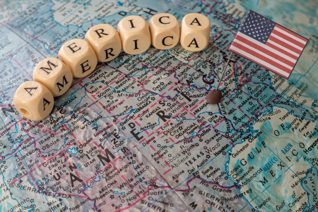 アメリカの国旗を撮影した写真