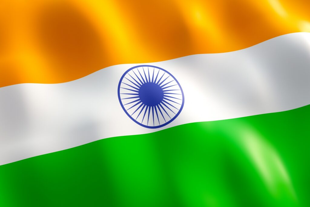 インドの国旗を撮影した写真
