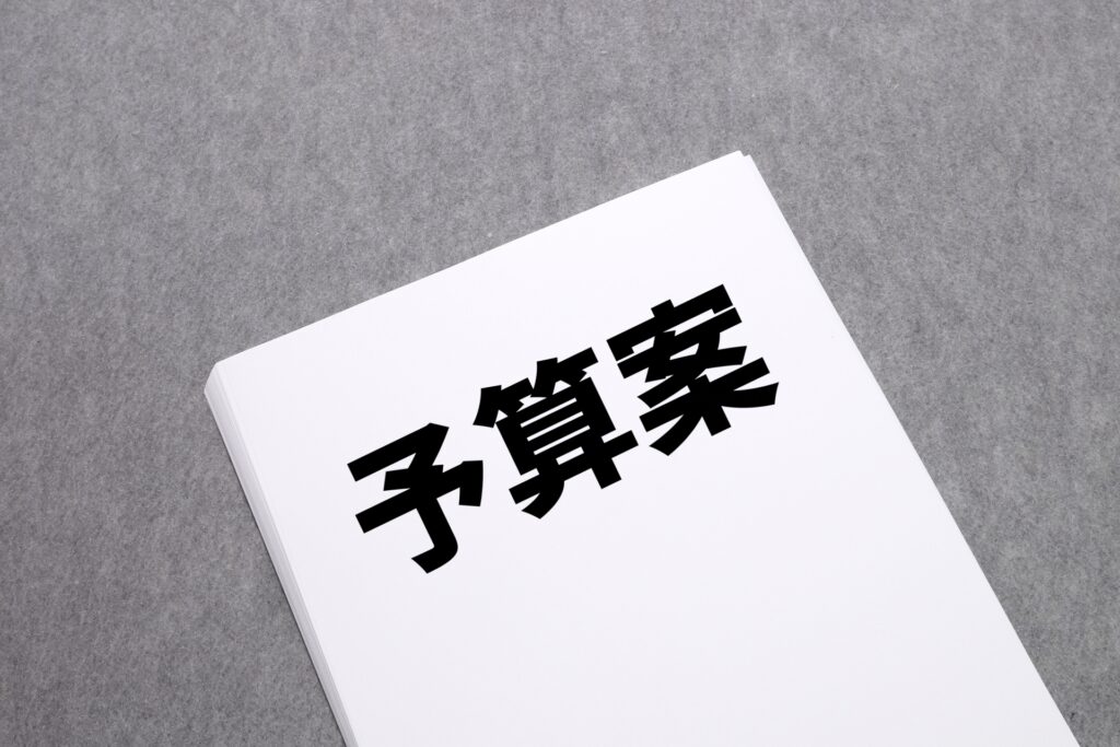 予算案を審議している政治家