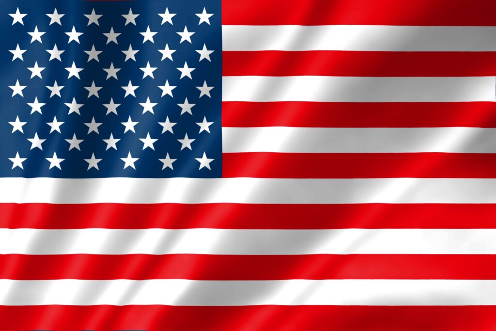 アメリカの国旗を撮影した画像