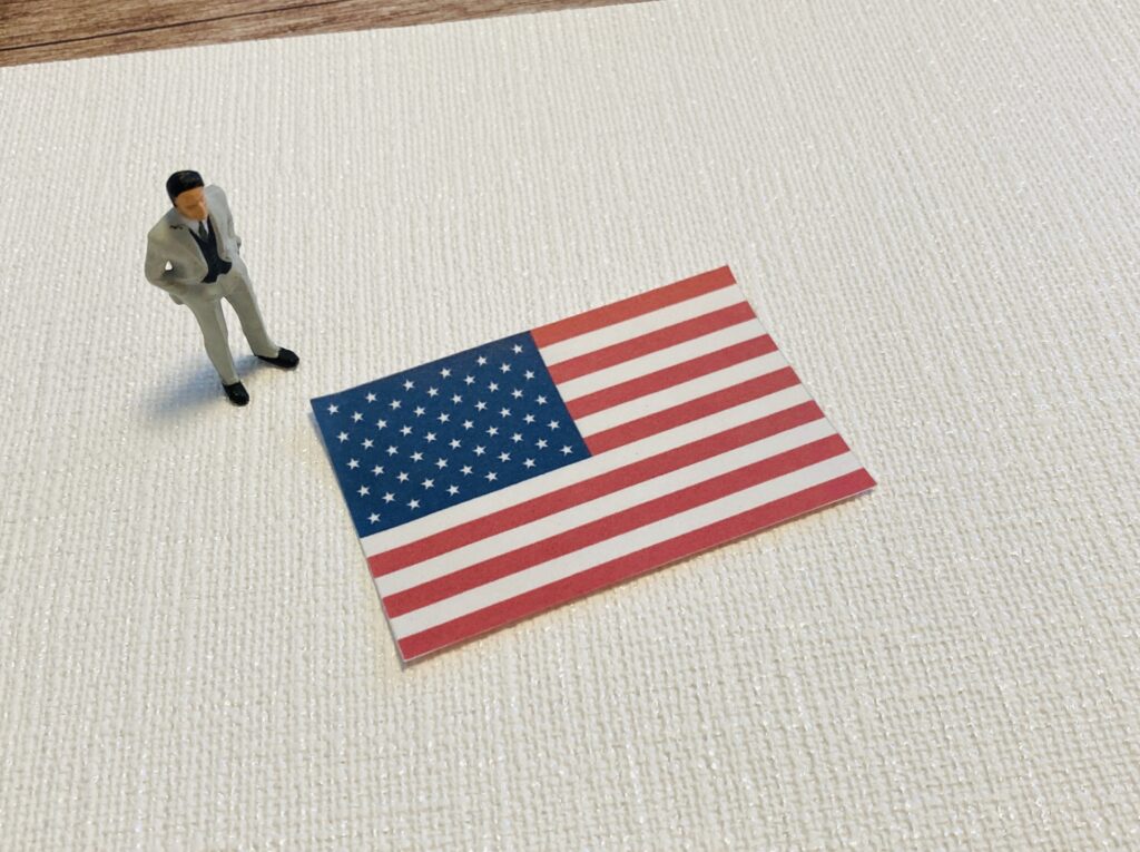 アメリカの国旗を撮影した画像