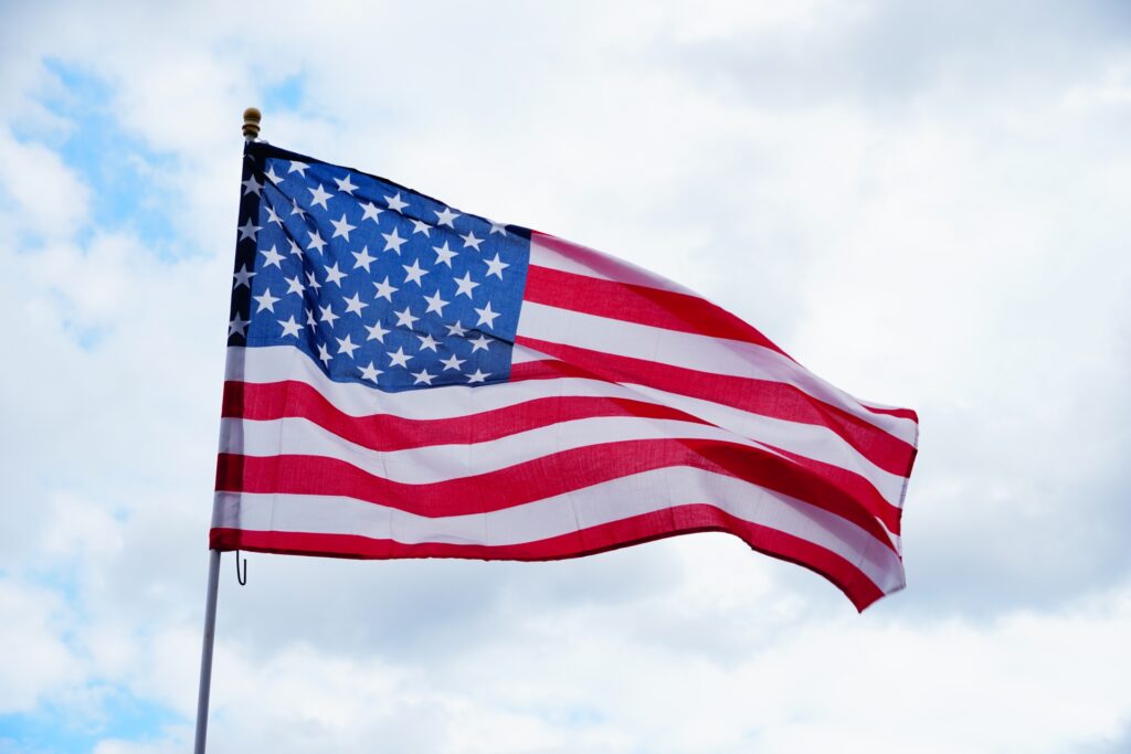 アメリカの国旗を撮影した写真