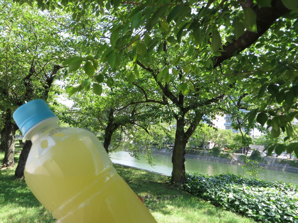 お茶を飲んでいる人