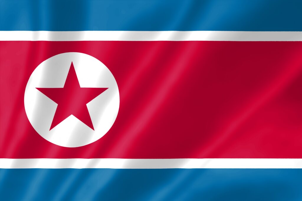 北朝鮮の国旗を撮影した画像