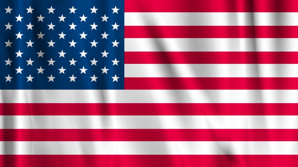 アメリカの国旗を撮影した画像