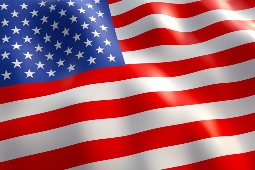 アメリカの国旗を撮影した画像