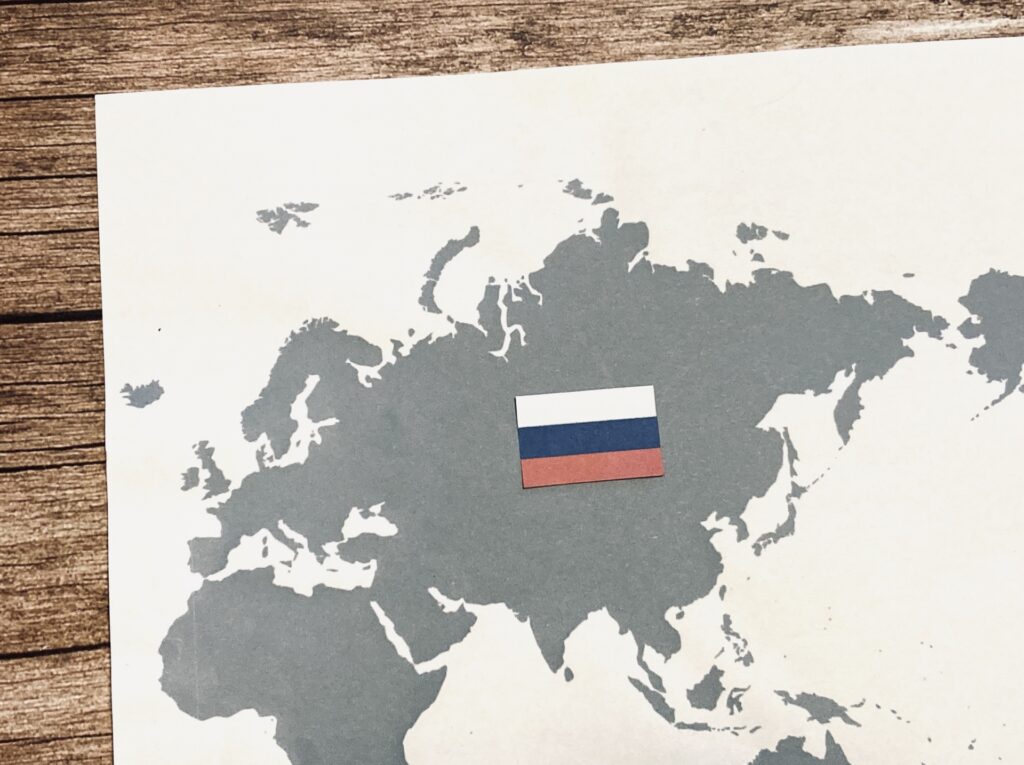 ロシアの国旗を撮影した画像