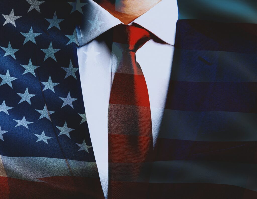 アメリカの国旗を撮影した画像