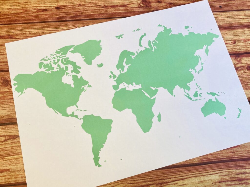 世界地図を撮影した画像