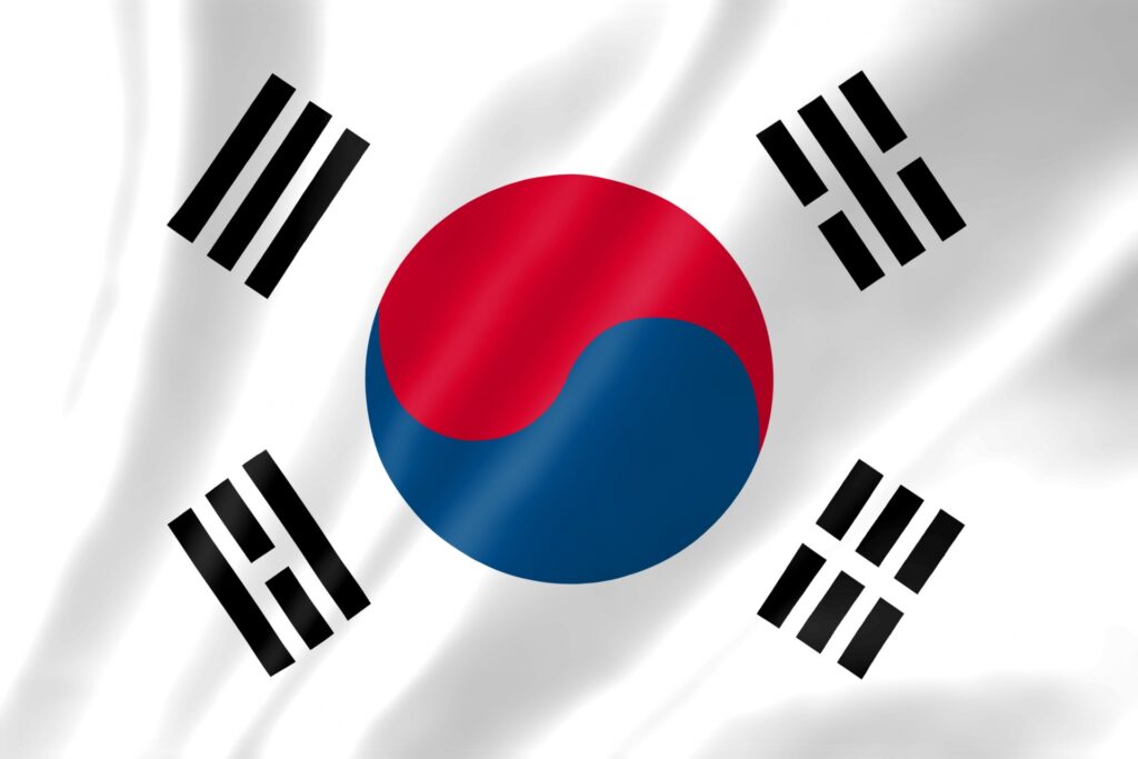 韓国の国旗を撮影した画像