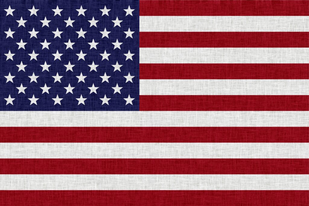 アメリカの国旗を撮影した画像