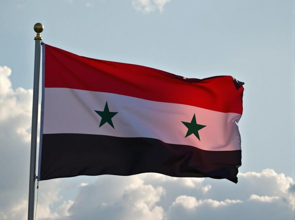 シリアの国旗を撮影した画像