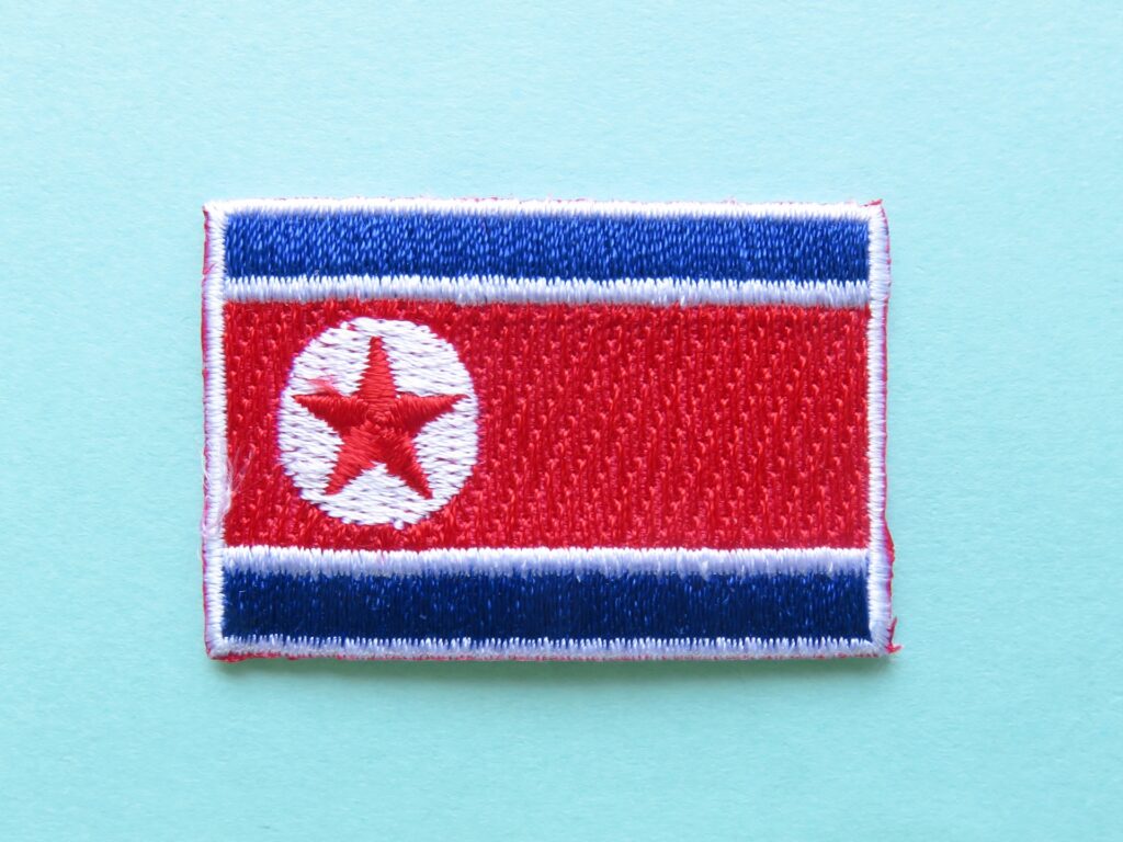 北朝鮮の国旗を撮影した画像