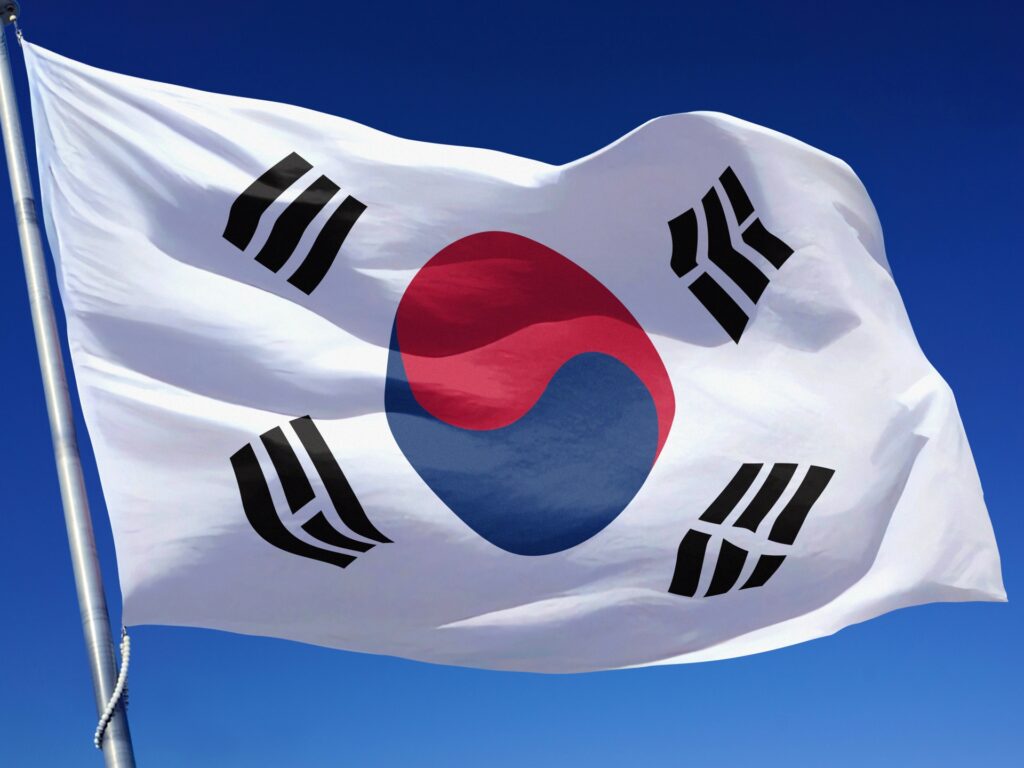 韓国の国旗を撮影した写真