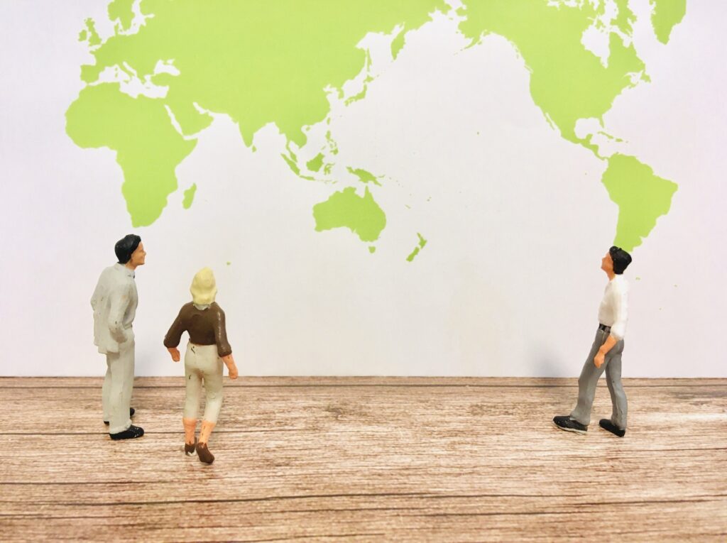 世界地図を撮影した画像