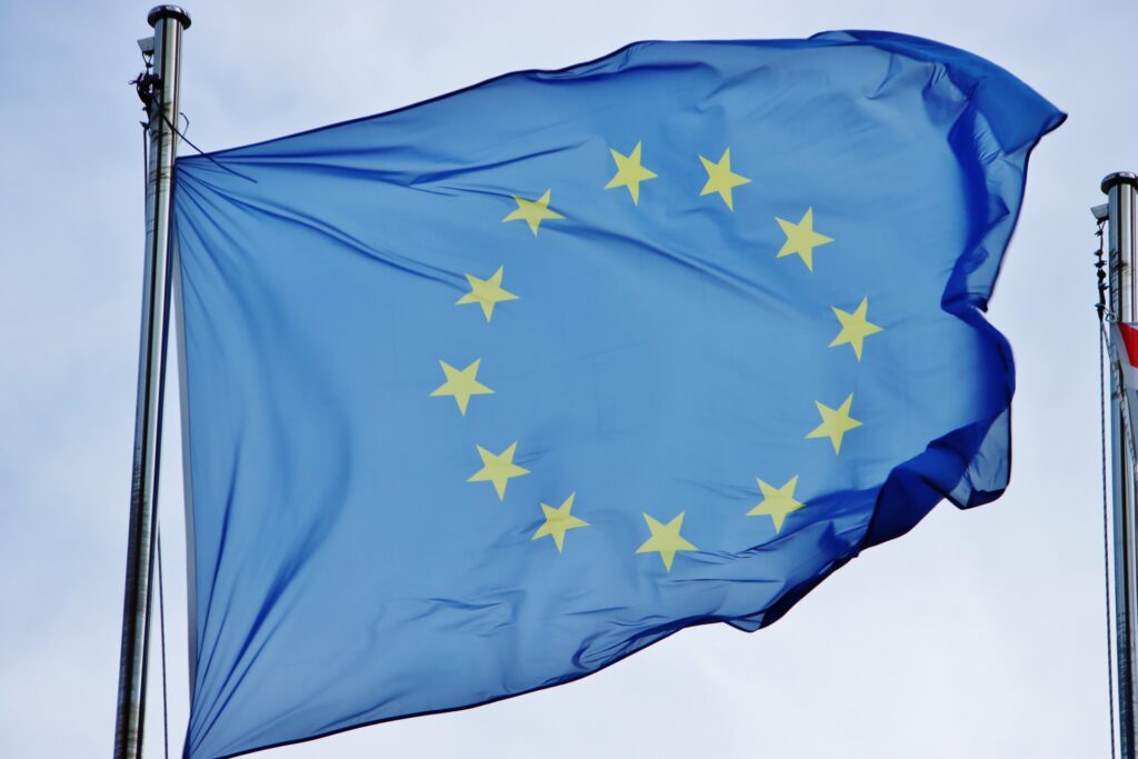 EUの国旗を撮影した写真