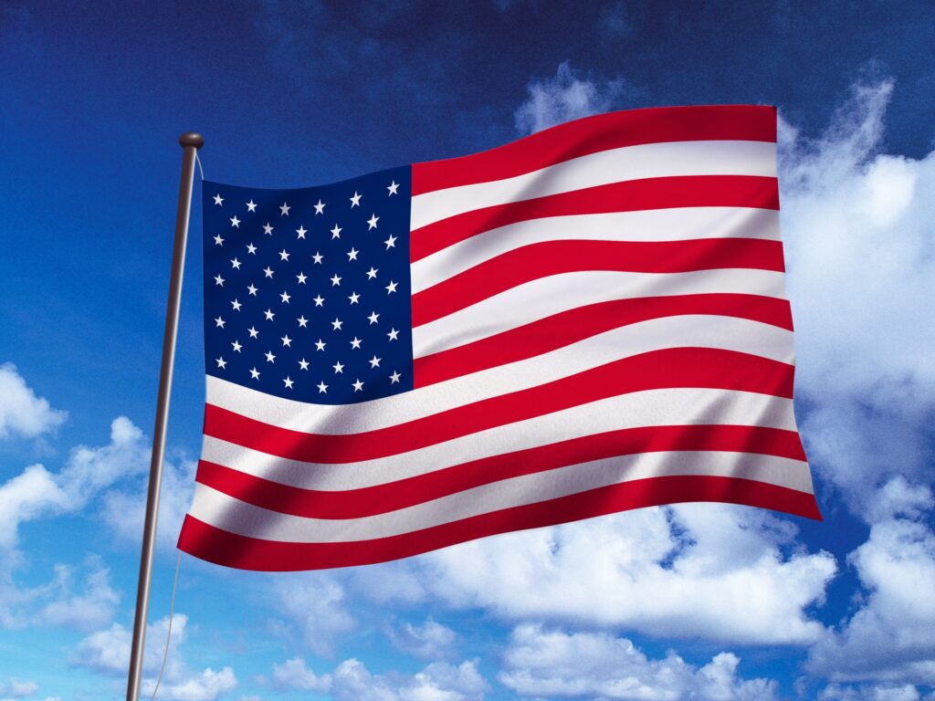 アメリカの国旗を撮影した写真