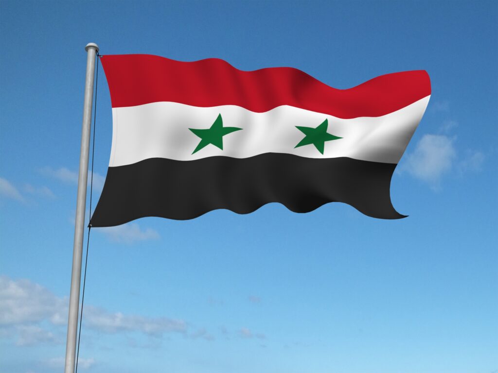 シリアの国旗を撮影した写真