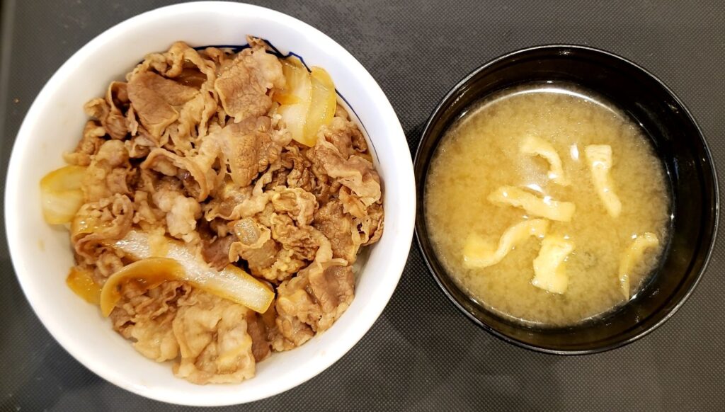 松屋の牛丼を撮影した写真