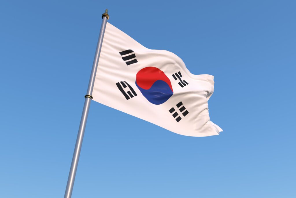 韓国の国旗を撮影した写真