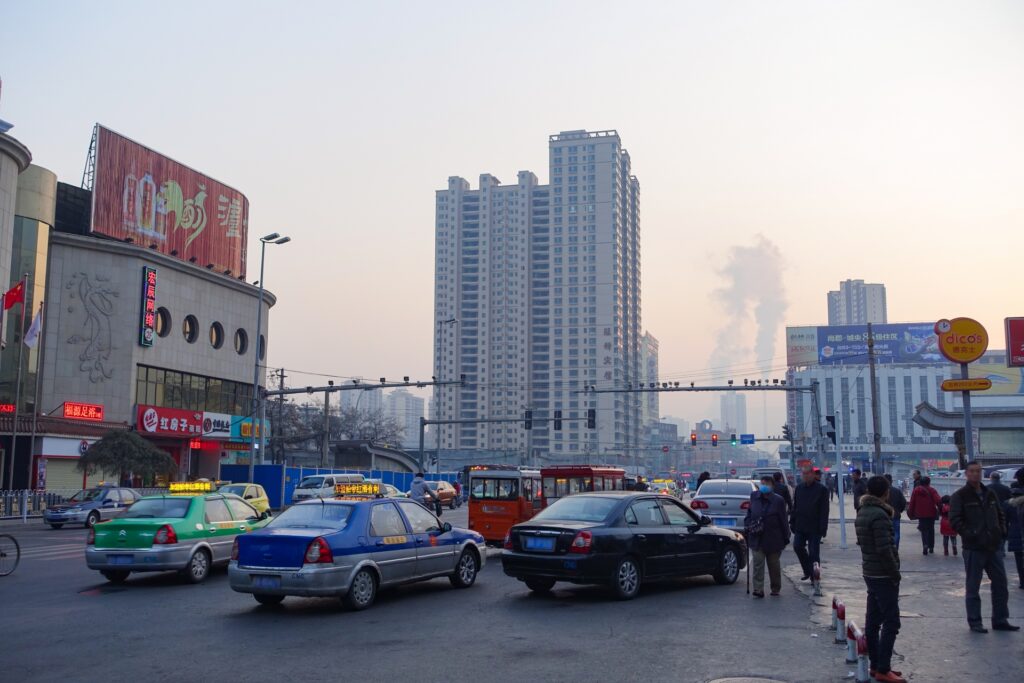 中国の道路を撮影した写真