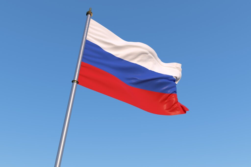 ロシアの国旗を撮影した写真